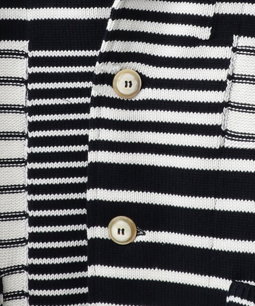 LARDINI（ラルディーニ）の「LARDINI ボーダー柄コットンジャケット（テーラードジャケット・メンズ・ダークインディゴブルー・MEDIUM/SMALL）」の15枚目の写真