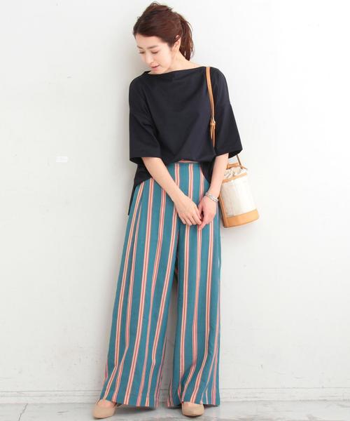 BEAUTY&YOUTH UNITED ARROWS（ビューティーアンドユースユナイテッドアローズ）の「BY コットンスリット5分袖ボートネックカットソー ◆（Tシャツ/カットソー・レディース・ライトグレー/ベージュ/ライトピンク/ネイビー/ブラック/オリーブ・FREE）」の7枚目の写真