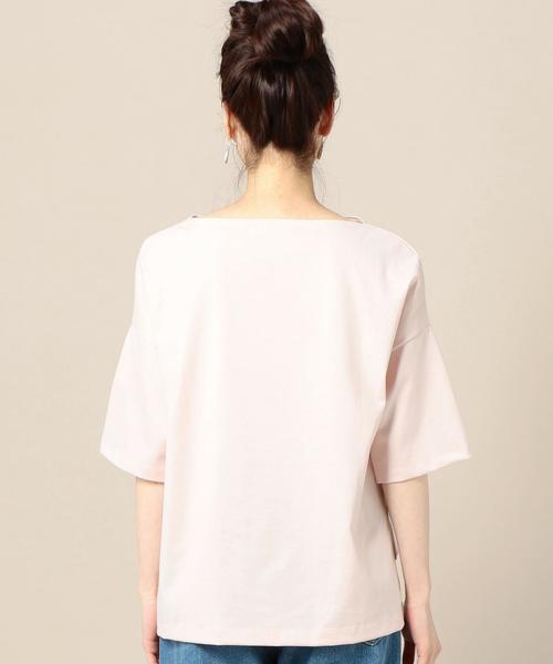 BEAUTY&YOUTH UNITED ARROWS（ビューティーアンドユースユナイテッドアローズ）の「BY コットンスリット5分袖ボートネックカットソー ◆（Tシャツ/カットソー・レディース・ライトグレー/ベージュ/ライトピンク/ネイビー/ブラック/オリーブ・FREE）」の8枚目の写真