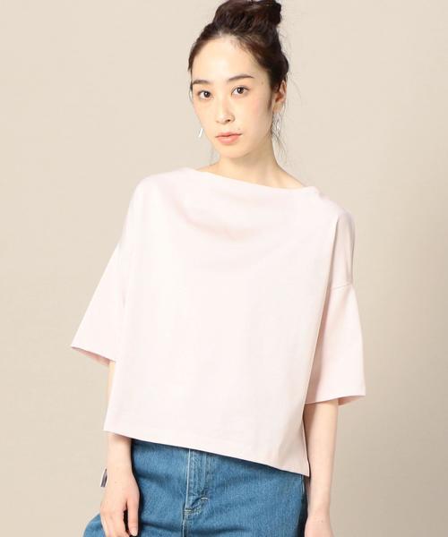 BEAUTY&YOUTH UNITED ARROWS（ビューティーアンドユースユナイテッドアローズ）の「BY コットンスリット5分袖ボートネックカットソー ◆（Tシャツ/カットソー・レディース・ライトグレー/ベージュ/ライトピンク/ネイビー/ブラック/オリーブ・FREE）」の9枚目の写真