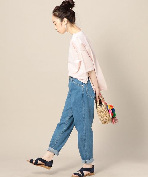 BEAUTY&YOUTH UNITED ARROWS（ビューティーアンドユースユナイテッドアローズ）の「BY コットンスリット5分袖ボートネックカットソー ◆（Tシャツ/カットソー・レディース・ライトグレー/ベージュ/ライトピンク/ネイビー/ブラック/オリーブ・FREE）」の19枚目の写真