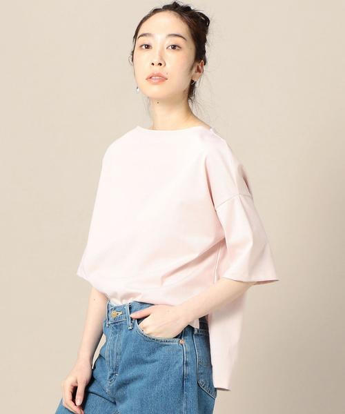 BEAUTY&YOUTH UNITED ARROWS（ビューティーアンドユースユナイテッドアローズ）の「BY コットンスリット5分袖ボートネックカットソー ◆（Tシャツ/カットソー・レディース・ライトグレー/ベージュ/ライトピンク/ネイビー/ブラック/オリーブ・FREE）」の20枚目の写真