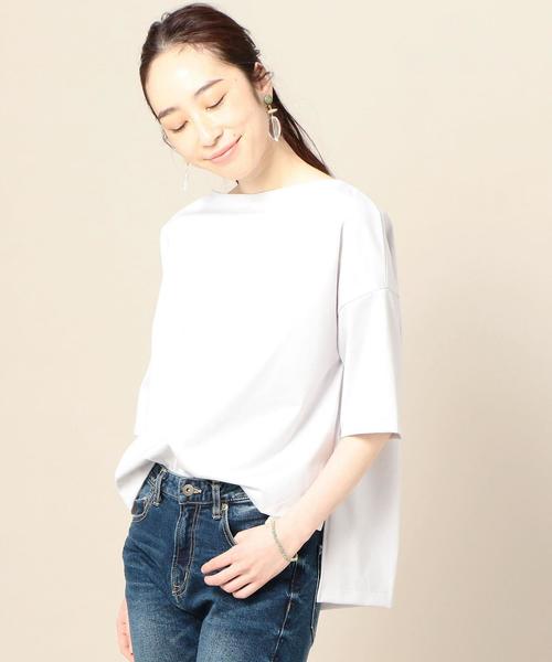 BEAUTY&YOUTH UNITED ARROWS（ビューティーアンドユースユナイテッドアローズ）の「BY コットンスリット5分袖ボートネックカットソー ◆（Tシャツ/カットソー・レディース・ライトグレー/ベージュ/ライトピンク/ネイビー/ブラック/オリーブ・FREE）」の14枚目の写真