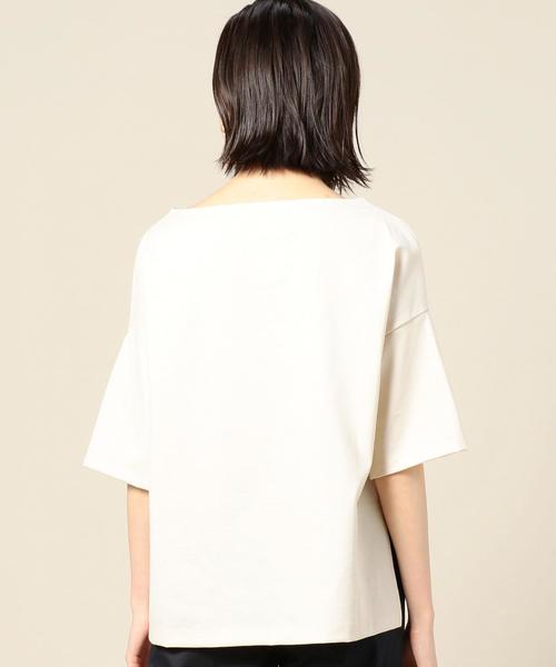 BEAUTY&YOUTH UNITED ARROWS（ビューティーアンドユースユナイテッドアローズ）の「BY コットンスリット5分袖ボートネックカットソー ◆（Tシャツ/カットソー・レディース・ライトグレー/ベージュ/ライトピンク/ネイビー/ブラック/オリーブ・FREE）」の15枚目の写真