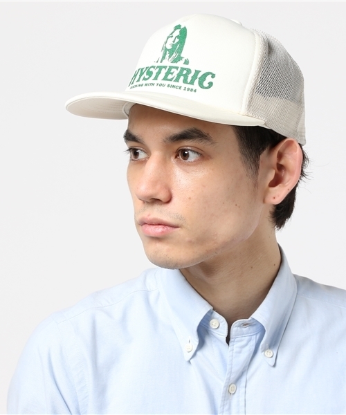 HYSTERIC GLAMOUR（ヒステリックグラマー）の「ROCKING WITH YOUプリントメッシュキャップ（キャップ・メンズ・ネイビー/ブラック/ホワイト/レッド・FREE）」の2枚目の写真