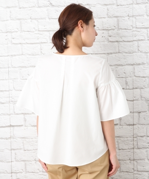 LEPSIM（レプシィム）の「Vネックソデフレアブラウス/SS 748340（シャツ/ブラウス・レディース・ストライプ/ダークネイビー/チェック/オフホワイト・LARGE/MEDIUM）」の16枚目の写真