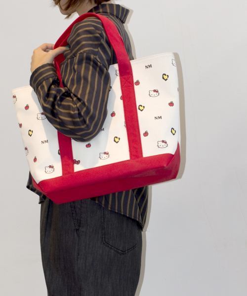 nina mew(ニーナミュウ)の「ハローキティモノグラムトートBAG(トートバッグ)」|レッド