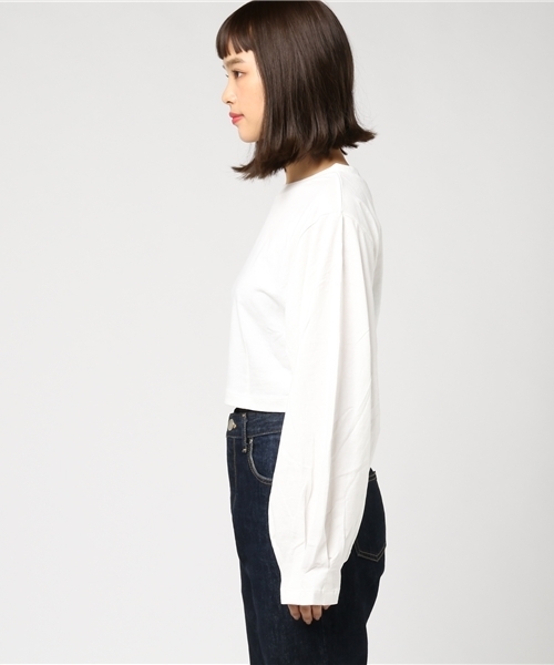 SLY（スライ）の「VOLUME TUCK SLEEVE U/N ロンT（Tシャツ/カットソー・レディース・ブラック/トップグレー/オフホワイト・1/2）」の5枚目の写真