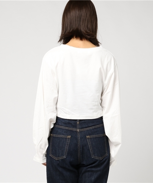 SLY（スライ）の「VOLUME TUCK SLEEVE U/N ロンT（Tシャツ/カットソー・レディース・ブラック/トップグレー/オフホワイト・1/2）」の6枚目の写真