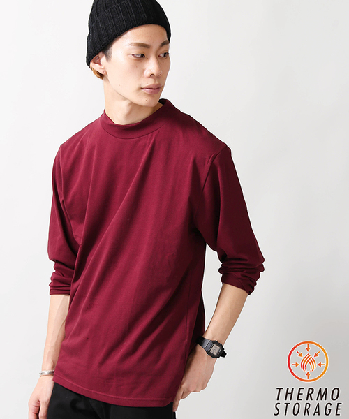 WEGO(ウィゴー)の「WEGO/ThermoStorageモックネックカットソー(Tシャツ/カットソー・メンズ・ネイビー/ホワイト/ブラック/ワイン・LARGE/MEDIUM/SMALL)」の4枚目の写真