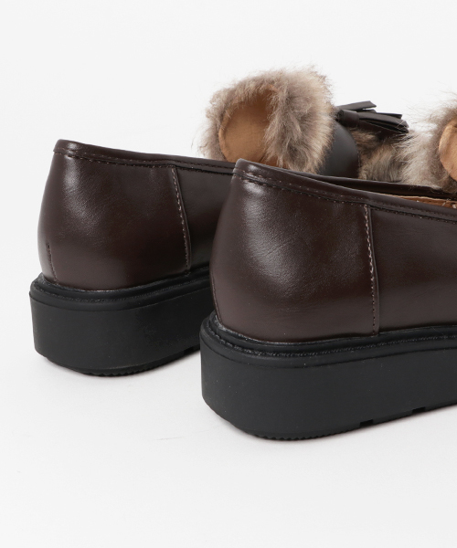 earth music&ecology（アースミュージックアンドエコロジー）の「ファーローファー（ドレスシューズ・レディース・ブラック/ブラウン・L/M/S）」の3枚目の写真