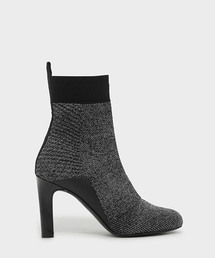ニットアンクルブーツヒール / KNITTED ANKLE BOOT HEELS