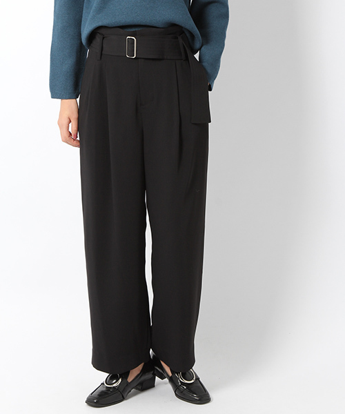 laboratory work（ラボラトリーワーク）の「タックベルトワイドパンツ（その他パンツ・レディース・ブラック/グリーン/キャメル・MEDIUM）」の2枚目の写真