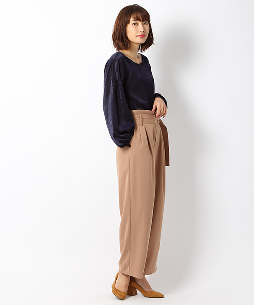 laboratory work（ラボラトリーワーク）の「タックベルトワイドパンツ（その他パンツ・レディース・ブラック/グリーン/キャメル・MEDIUM）」の8枚目の写真