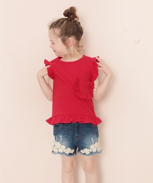 Rora（ローラ）の「レイ デニムショートパンツ（デニムパンツ・キッズ・ワンウォッシュ・110cm/140cm/120cm/100cm/130cm/90㎝/150cm）」の10枚目の写真