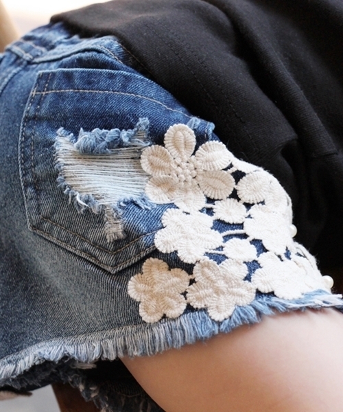 Rora（ローラ）の「レイ デニムショートパンツ（デニムパンツ・キッズ・ワンウォッシュ・110cm/140cm/120cm/100cm/130cm/90㎝/150cm）」の15枚目の写真