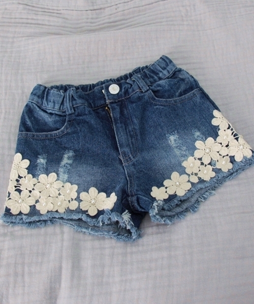 Rora（ローラ）の「レイ デニムショートパンツ（デニムパンツ・キッズ・ワンウォッシュ・110cm/140cm/120cm/100cm/130cm/90㎝/150cm）」の16枚目の写真