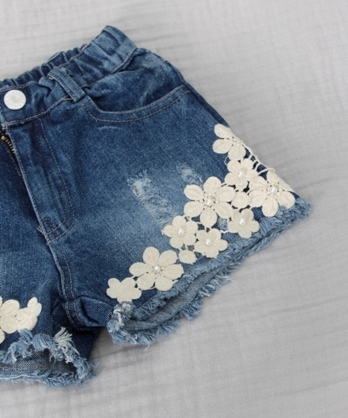 Rora（ローラ）の「レイ デニムショートパンツ（デニムパンツ・キッズ・ワンウォッシュ・110cm/140cm/120cm/100cm/130cm/90㎝/150cm）」の17枚目の写真