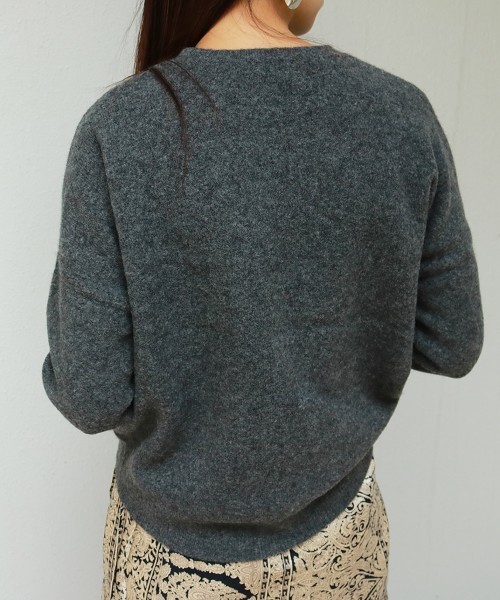 TODAYFUL（トゥデイフル）の「ラウンドヘムヤックニット（ニット/セーター・レディース・キナリ/チャコールグレー/モカ/カーキ/ピンク・FREE）」の9枚目の写真