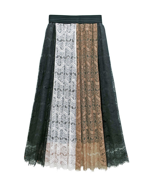 GeeRA(ジーラ)の「レース配色切替スカート(スカート・レディース・ブラック/ネイビー・LARGE/X-LARGE/MEDIUM)」の5枚目の写真