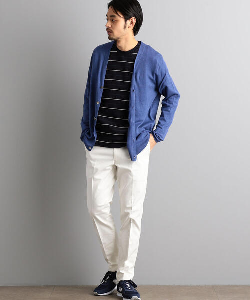 green label relaxing(グリーンレーベルリラクシング)の「NM リネン Vネック カーディガン(カーディガン/ボレロ・メンズ・ロイヤルブルー/グレー/ライトピンク・S/M/L)」の8枚目の写真