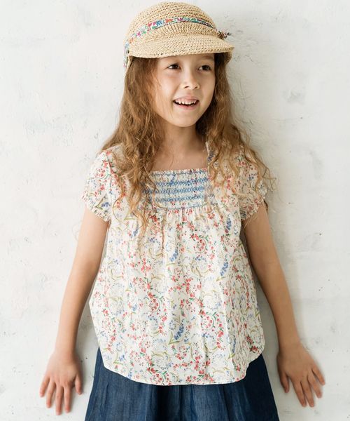 SHIPS KIDS:リバティ スモッキング ブラウス(100~130cm) SHIPS KIDS:リバティ スモッキング ブラウス(100~130cm)