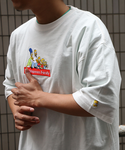 CHANGES / simpson/Tシャツ/L/コットン/WHT WEB限定】 シンプソンズ刺繍ビッグTシャツ（Tシャツ/カットソー