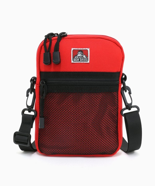 BEN DAVIS(ベンデイビス)の「BEN DAVIS/ベンデイビス ワンポイント メッシュポケット ミニショルダーバッグ/ネックポーチ(ショルダーバッグ・メンズ・ネイビー/ピンク/レッド/ブラック・FREE)」の4枚目の写真