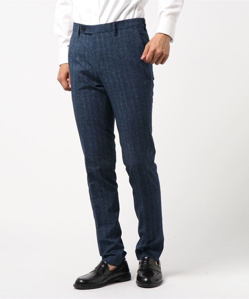 MICHEL KLEIN HOMME (ミッシェルクランオム)の「パンツ(ドピーレヘリンボン)(その他パンツ・メンズ・ネイビー/ブルー・46/48/51)」の1枚目の写真