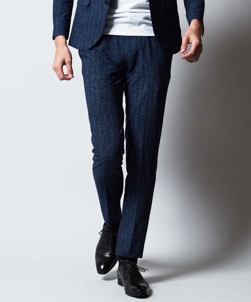 MICHEL KLEIN HOMME (ミッシェルクランオム)の「パンツ(ドピーレヘリンボン)(その他パンツ・メンズ・ネイビー/ブルー・46/48/51)」の11枚目の写真