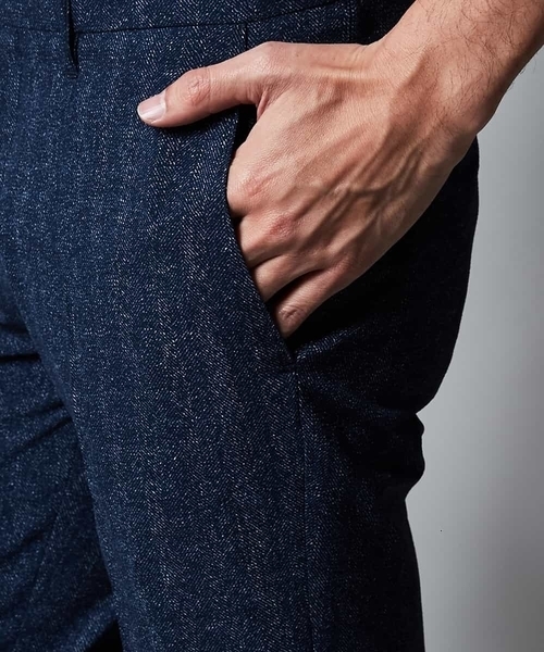 MICHEL KLEIN HOMME (ミッシェルクランオム)の「パンツ(ドピーレヘリンボン)(その他パンツ・メンズ・ネイビー/ブルー・46/48/51)」の3枚目の写真