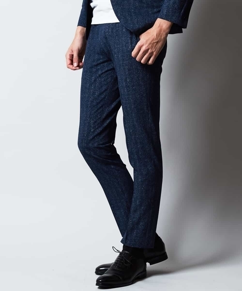 MICHEL KLEIN HOMME (ミッシェルクランオム)の「パンツ(ドピーレヘリンボン)(その他パンツ・メンズ・ネイビー/ブルー・46/48/51)」の6枚目の写真