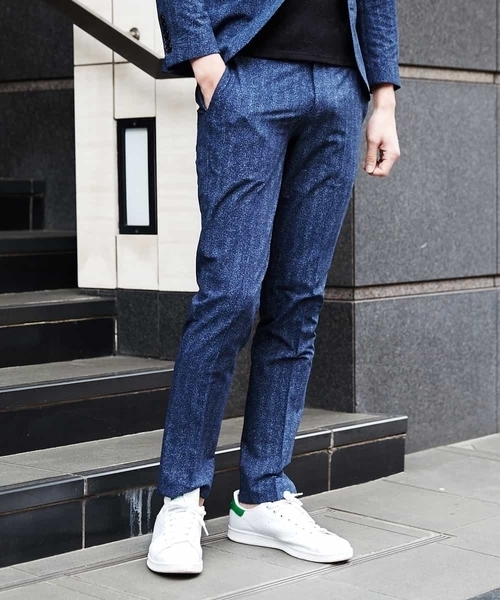 MICHEL KLEIN HOMME (ミッシェルクランオム)の「パンツ(ドピーレヘリンボン)(その他パンツ・メンズ・ネイビー/ブルー・46/48/51)」の7枚目の写真