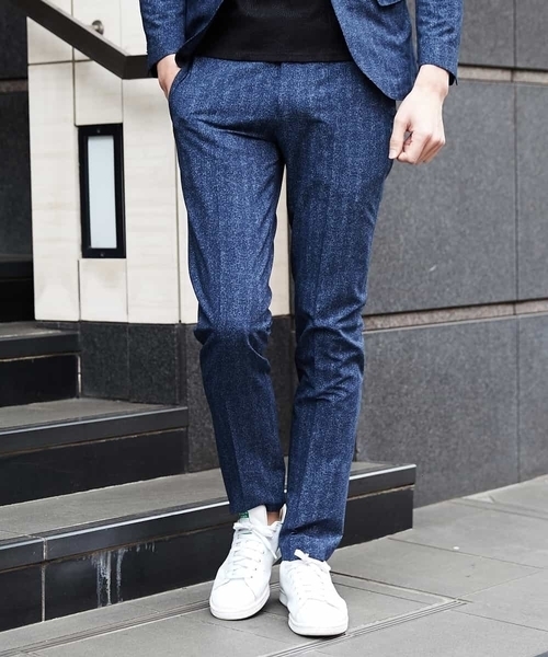 MICHEL KLEIN HOMME (ミッシェルクランオム)の「パンツ(ドピーレヘリンボン)(その他パンツ・メンズ・ネイビー/ブルー・46/48/51)」の8枚目の写真
