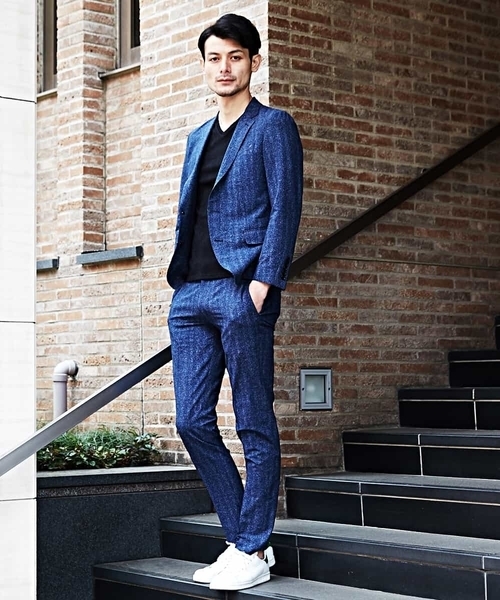 MICHEL KLEIN HOMME (ミッシェルクランオム)の「パンツ(ドピーレヘリンボン)(その他パンツ・メンズ・ネイビー/ブルー・46/48/51)」の9枚目の写真