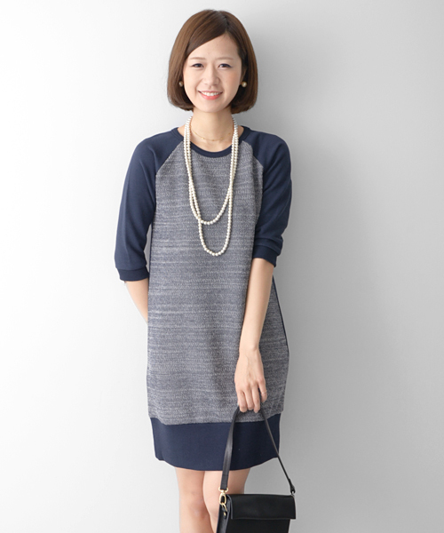 URBAN RESEARCH DOORS WOMENS(アーバンリサーチ ドアーズ ウィメンズ)の「DOORS 3ピースコンビワンピース(ワンピース・レディース・グレー/ブルー/ネイビー・FREE)」の2枚目の写真