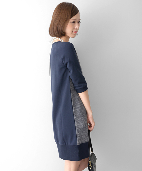 URBAN RESEARCH DOORS WOMENS(アーバンリサーチ ドアーズ ウィメンズ)の「DOORS 3ピースコンビワンピース(ワンピース・レディース・グレー/ブルー/ネイビー・FREE)」の4枚目の写真