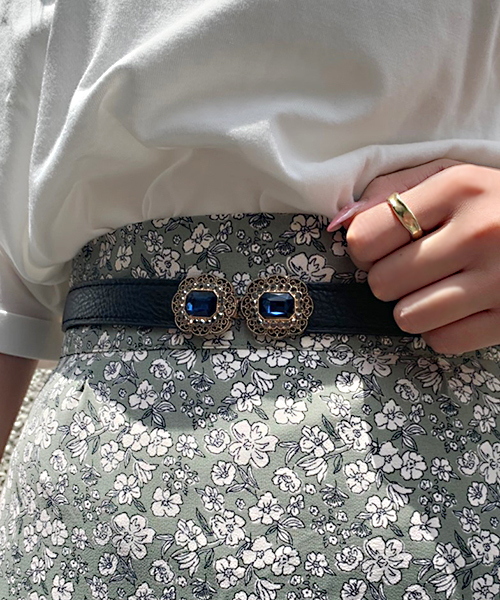 apres jour(アプレジュール)の「【apres jour×ARIAZ】レトロビジューゴムベルト(ベルト・レディース・ブラック/シルバー・FREE)」の7枚目の写真