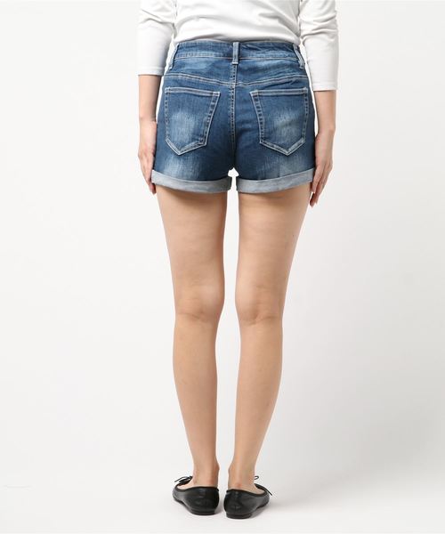 ENVYM（アンビー）の「ロールアップＤＥＮＩＭ ＳＰＴ（デニムパンツ・レディース・ブルー・S/M）」の5枚目の写真