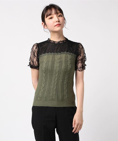 axes femme（アクシーズファム）の「ビスチェ切替ニットPO