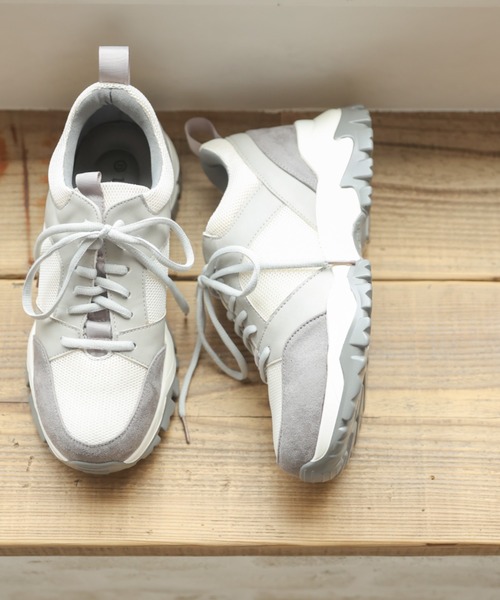 VIVIAN（ヴィヴィアン）の「メッシュコンビレースアップダッドスニーカー（スニーカー・レディース・ベージュ/ブラック/グレー/ピンク/パイソン/ホワイト/ストーン・S/M/L/LL）」の11枚目の写真