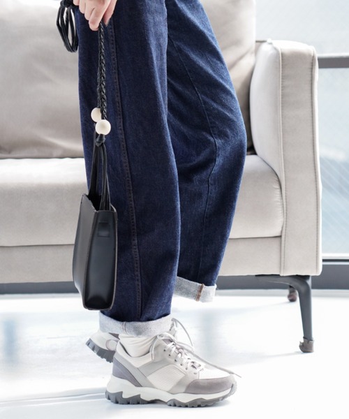 VIVIAN（ヴィヴィアン）の「メッシュコンビレースアップダッドスニーカー（スニーカー・レディース・ベージュ/ブラック/グレー/ピンク/パイソン/ホワイト/ストーン・S/M/L/LL）」の8枚目の写真