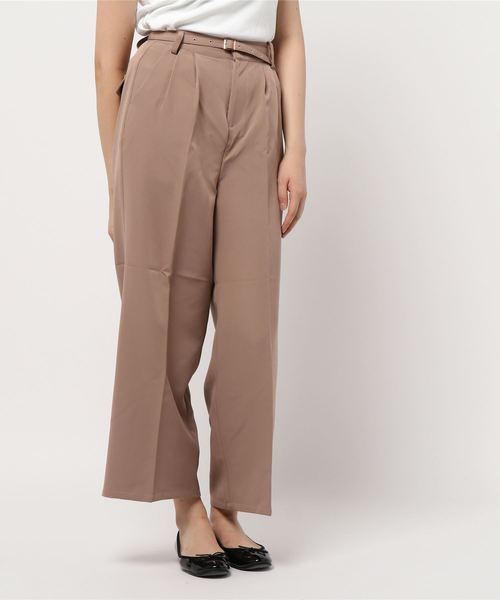 KOBE LETTUCE（コウベレタス）の「アンクル丈orフルレングス2type　とろみ素材ベルト付ワイドパンツ【セットアップOK】（その他パンツ・レディース・ブラウン系その他/ベージュ系その他/ブルー系その他/ピンク系その他/ブラウン系その他2/ベージュ系その他2/ブルー系その他2/ピンク系その他2/グリーン系その他2/ブルー系その他3/ピンク系その他3/ネイビー/ライトピンク/アイボリー/ホワイト系その他/オリーブ・1/2）」の6枚目の写真
