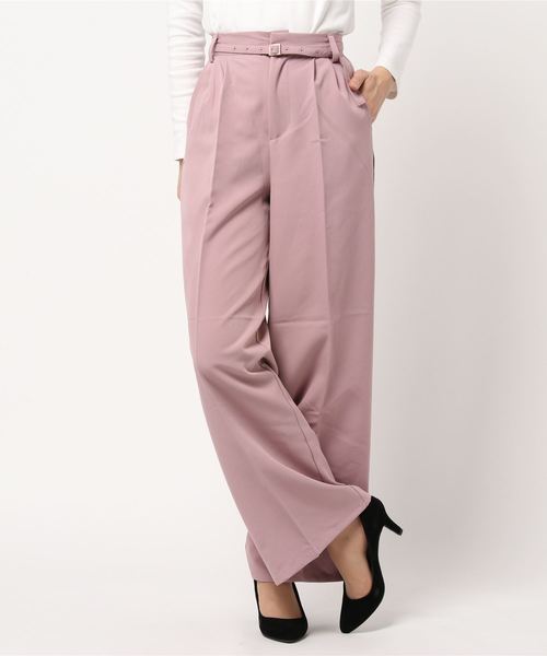 KOBE LETTUCE（コウベレタス）の「アンクル丈orフルレングス2type　とろみ素材ベルト付ワイドパンツ【セットアップOK】（その他パンツ・レディース・ブラウン系その他/ベージュ系その他/ブルー系その他/ピンク系その他/ブラウン系その他2/ベージュ系その他2/ブルー系その他2/ピンク系その他2/グリーン系その他2/ブルー系その他3/ピンク系その他3/ネイビー/ライトピンク/アイボリー/ホワイト系その他/オリーブ・1/2）」の16枚目の写真