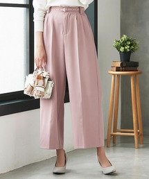 KOBE LETTUCE | アンクル丈orフルレングス2type　とろみ素材ベルト付ワイドパンツ【セットアップOK】(その他パンツ)