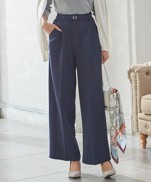 KOBE LETTUCE（コウベレタス）の「アンクル丈orフルレングス2type　とろみ素材ベルト付ワイドパンツ【セットアップOK】（その他パンツ・レディース・ブラウン系その他/ベージュ系その他/ブルー系その他/ピンク系その他/ブラウン系その他2/ベージュ系その他2/ブルー系その他2/ピンク系その他2/グリーン系その他2/ブルー系その他3/ピンク系その他3/ネイビー/ライトピンク/アイボリー/ホワイト系その他/オリーブ・1/2）」の12枚目の写真