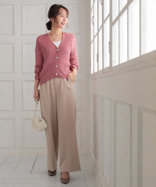 KOBE LETTUCE（コウベレタス）の「アンクル丈orフルレングス2type　とろみ素材ベルト付ワイドパンツ【セットアップOK】（その他パンツ・レディース・ブラウン系その他/ベージュ系その他/ブルー系その他/ピンク系その他/ブラウン系その他2/ベージュ系その他2/ブルー系その他2/ピンク系その他2/グリーン系その他2/ブルー系その他3/ピンク系その他3/ネイビー/ライトピンク/アイボリー/ホワイト系その他/オリーブ・1/2）」の21枚目の写真