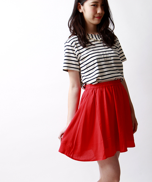 WEGO（ウィゴー）の「WEGO/レーヨンフレアスカート（スカート・レディース・オフホワイト/ブラック/レッド・FREE）」の3枚目の写真