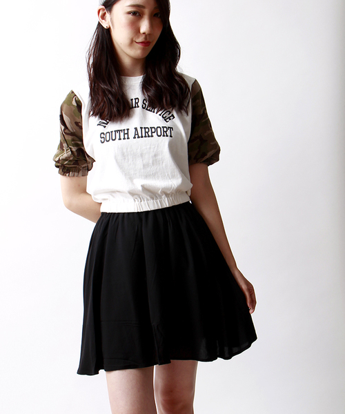 WEGO（ウィゴー）の「WEGO/レーヨンフレアスカート（スカート・レディース・オフホワイト/ブラック/レッド・FREE）」の2枚目の写真