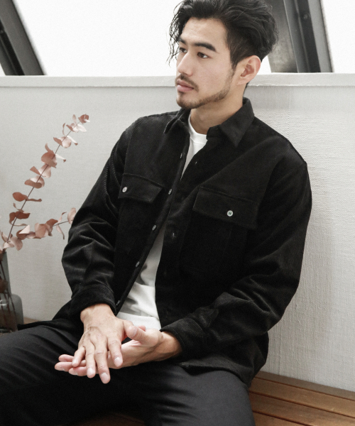 BAYFLOW(ベイフロー)の「コーデュロイCPOシャツ(シャツ/ブラウス・メンズ・ベージュ/チャコール/ネイビー/オフホワイト・SMALL/MEDIUM/LARGE)」の17枚目の写真
